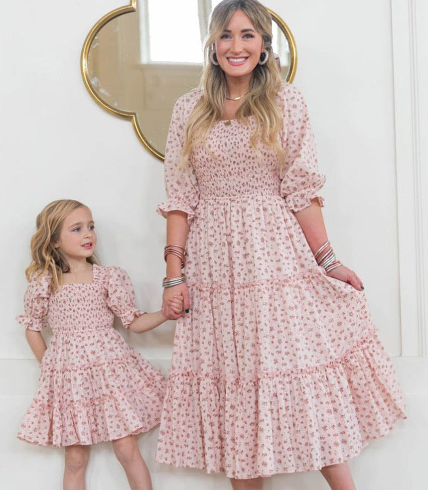 LaBelle™ - Floral Print Familie passende Outfits Kleid