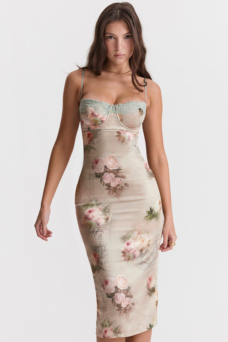 FloralFit™ - Rückenfreies Kleid mit hoher Taille